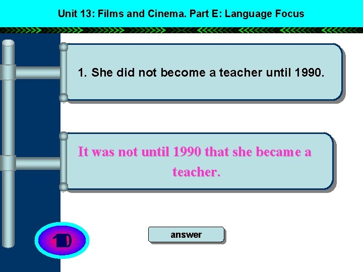 Unit 13: Films and Cinema. Part E: Language Focus 1. She did not become Unit 13: Films and Cinema. Part E: Language Focus 1. She did not become