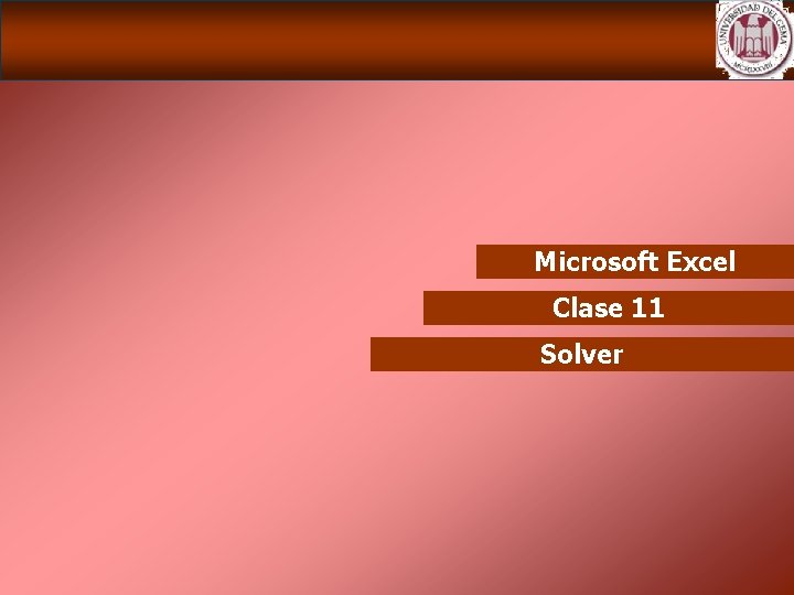 Microsoft Excel Clase 11 Solver 