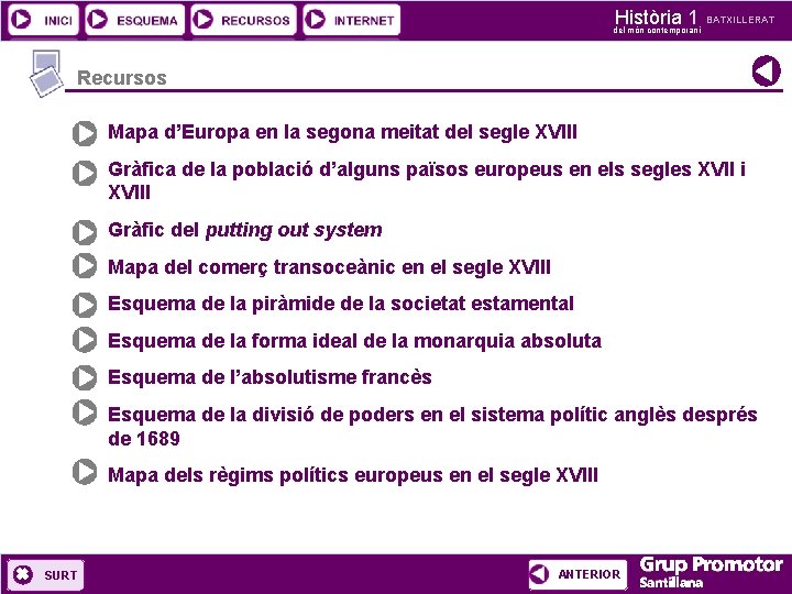 Història 1 del món contemporani BATXILLERAT Recursos Mapa d’Europa en la segona meitat del