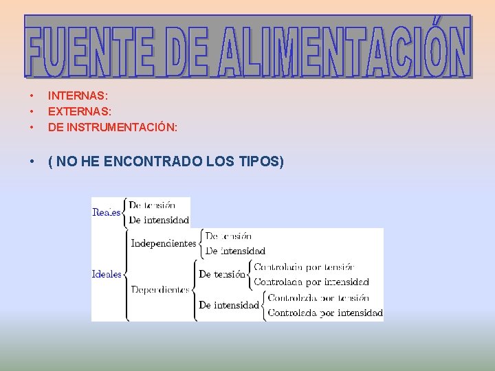  • • • INTERNAS: EXTERNAS: DE INSTRUMENTACIÓN: • ( NO HE ENCONTRADO LOS