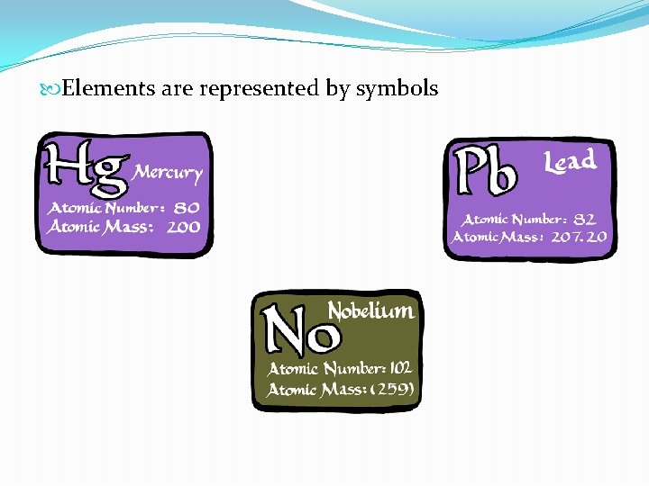  Elements are represented by symbols 