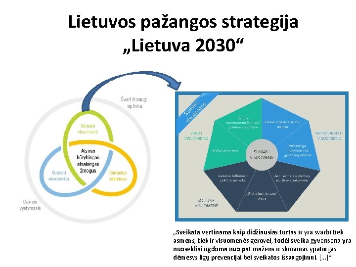 Lietuvos pažangos strategija „Lietuva 2030“ „Sveikata vertinama kaip didžiausias turtas ir yra svarbi tiek