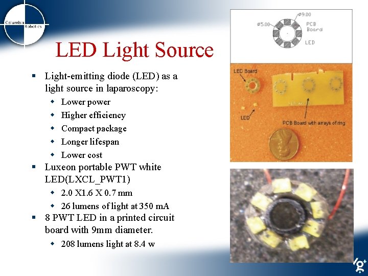 LED Light Source § Light-emitting diode (LED) as a light source in laparoscopy: w