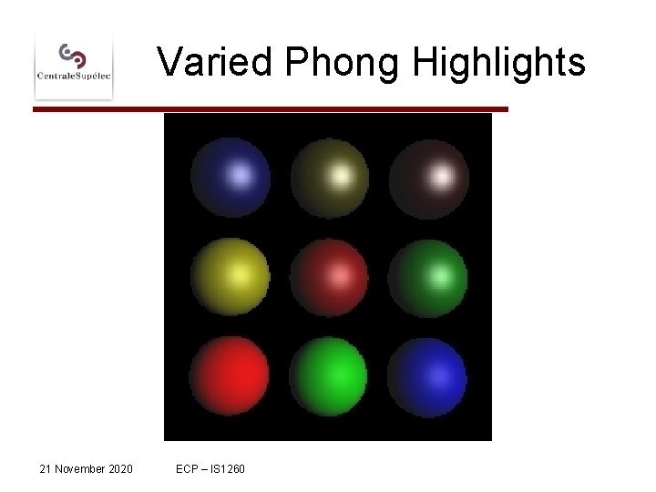 Varied Phong Highlights 21 November 2020 ECP – IS 1260 