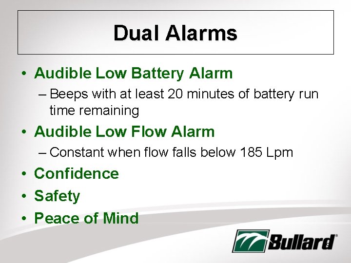 Dual Alarms • Audible Low Battery Alarm – Beeps with at least 20 minutes