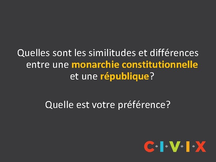 Quelles sont les similitudes et différences entre une monarchie constitutionnelle et une république? Quelle