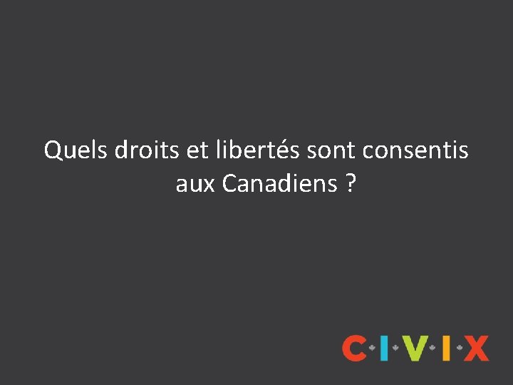 Quels droits et libertés sont consentis aux Canadiens ? 