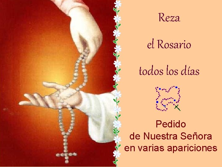 Reza el Rosario todos los días Pedido de Nuestra Señora en varias apariciones 