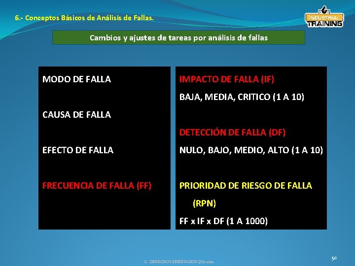 6. - Conceptos Básicos de Análisis de Fallas. Cambios y ajustes de tareas por