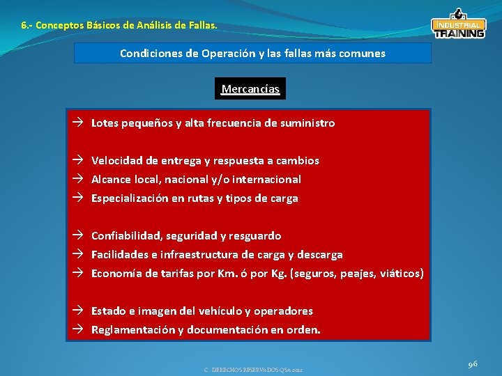 6. - Conceptos Básicos de Análisis de Fallas. Condiciones de Operación y las fallas