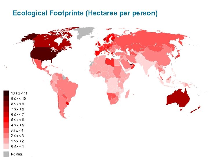 Ecological Footprints (Hectares person) 