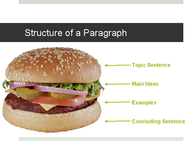 Structure of a Paragraph Topic Sentence Main Ideas Examples Concluding Sentence 