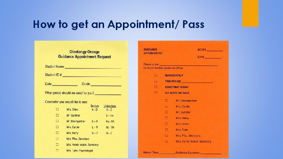 How to get an Appointment/ Pass 