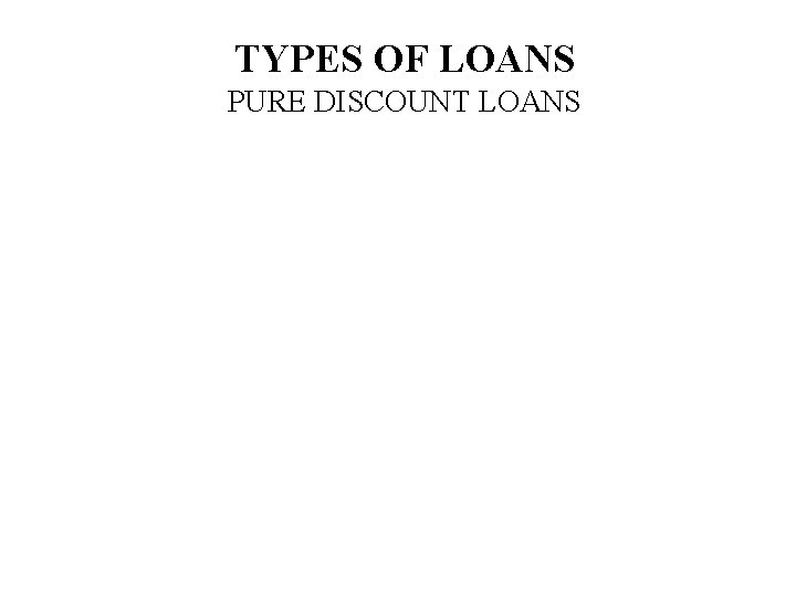 TYPES OF LOANS PURE DISCOUNT LOANS 