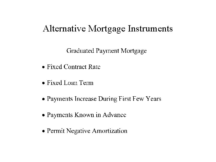 Alternative Mortgage Instruments 