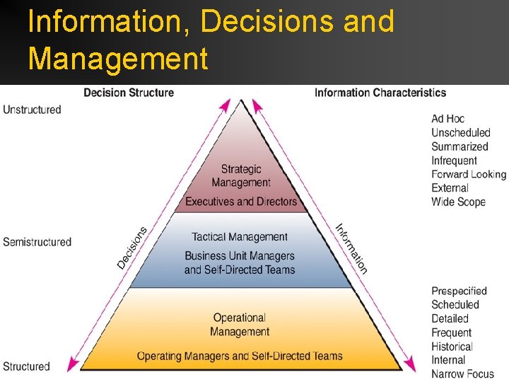 Information, Decisions and Management 