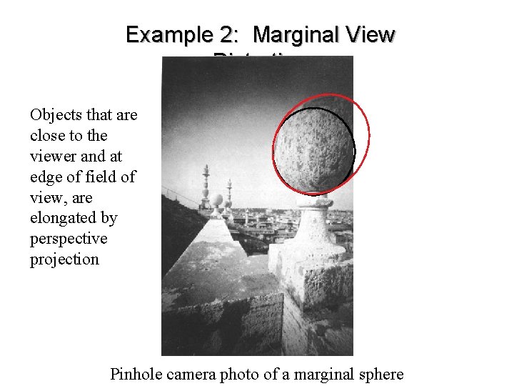 Example 2: Marginal View Distortion Objects that are close to the viewer and at