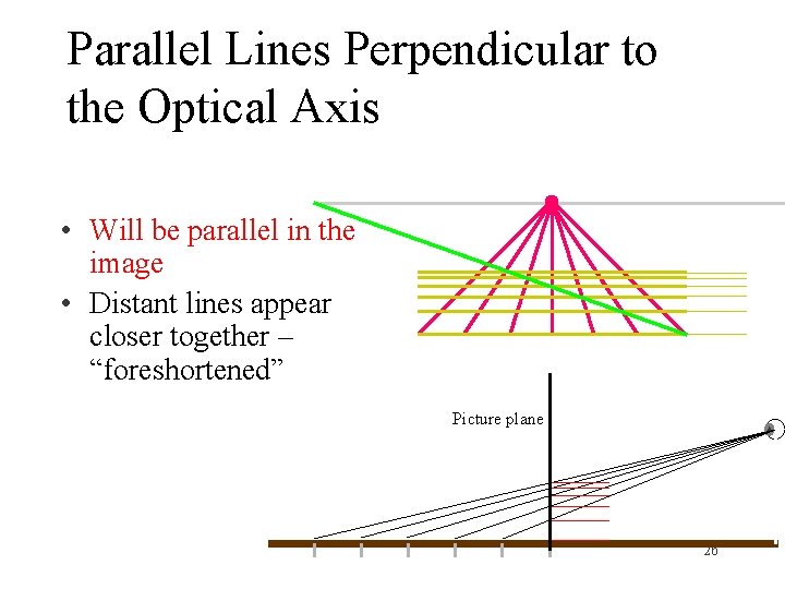 Parallel Lines Perpendicular to the Optical Axis • Will be parallel in the image