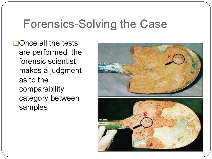 Forensics-Solving the Case �Once all the tests are performed, the forensic scientist makes a