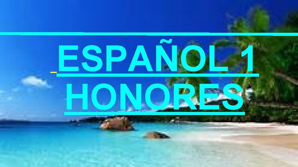 ESPAÑOL 1 HONORES 