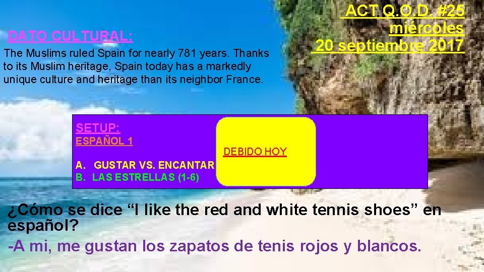 DATO CULTURAL: The Muslims ruled Spain for nearly 781 years. Thanks to its Muslim