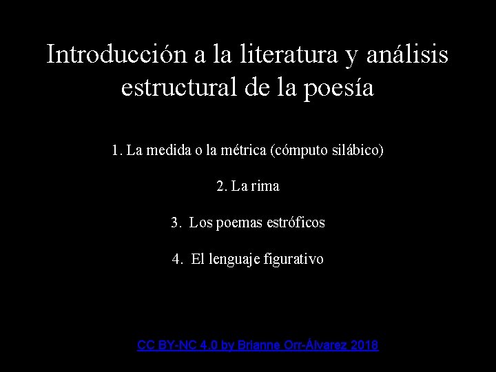 Introducción a la literatura y análisis estructural de la poesía 1. La medida o