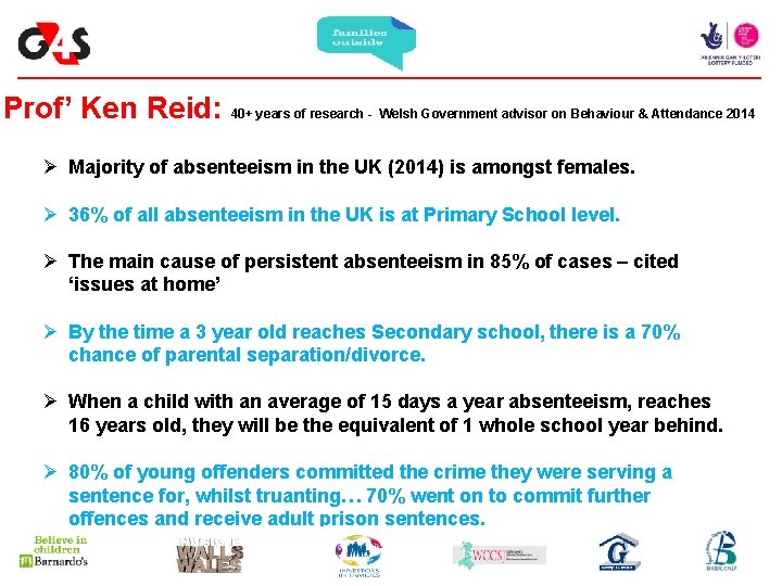 Prof’ Ken Reid: 40+ years of research - Welsh Government advisor on Behaviour &