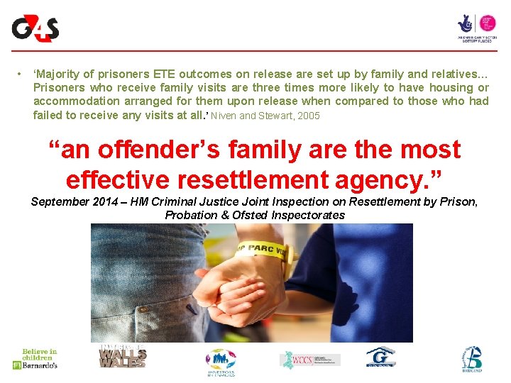  • ‘Majority of prisoners ETE outcomes on release are set up by family