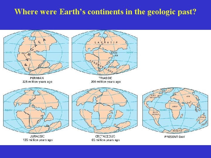 Where were Earth’s continents in the geologic past? 