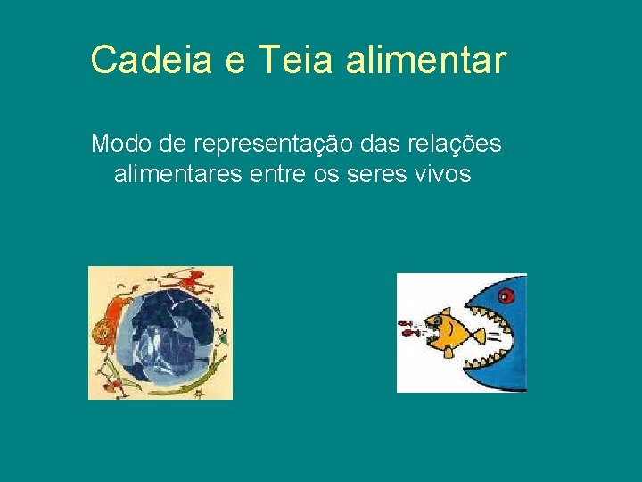 Cadeia e Teia alimentar Modo de representação das relações alimentares entre os seres vivos