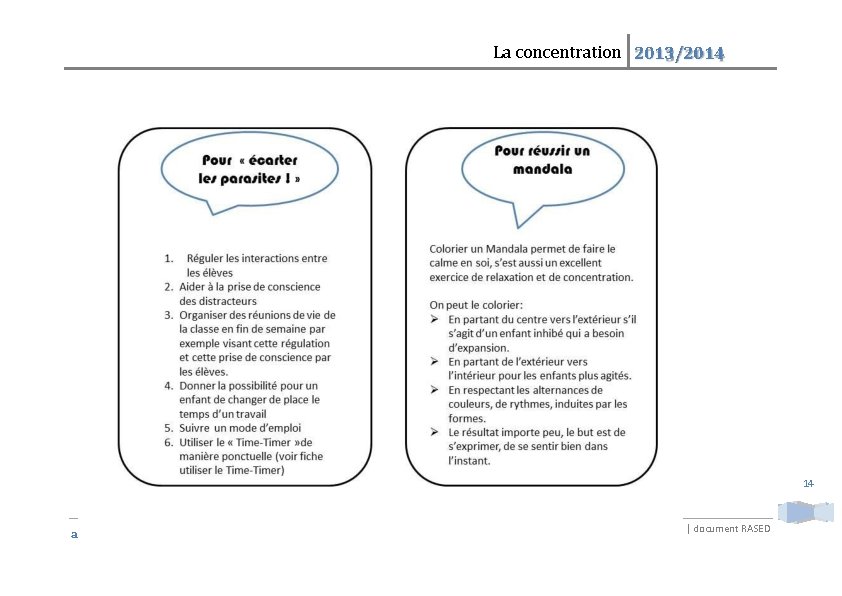 La concentration 2013/2014 Circonscription Tourcoing-Roncq 14 a | document RASED 