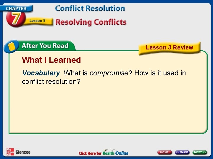Lesson 3 Review What I Learned Vocabulary What is compromise? How is it used Lesson 3 Review What I Learned Vocabulary What is compromise? How is it used