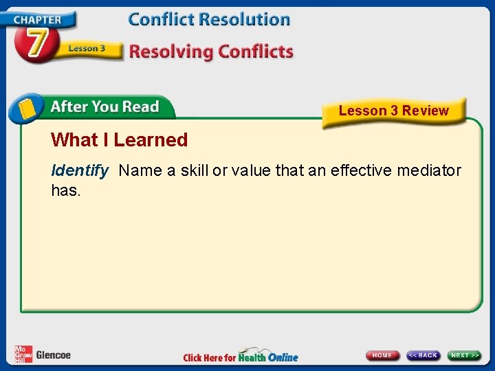Lesson 3 Review What I Learned Identify Name a skill or value that an Lesson 3 Review What I Learned Identify Name a skill or value that an