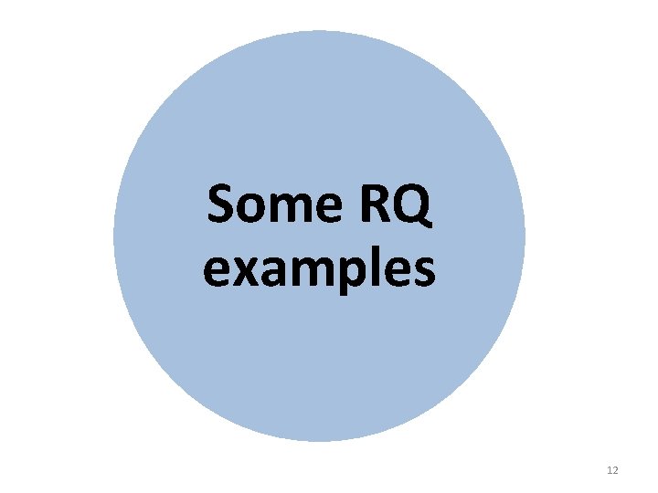 Some RQ examples 12 