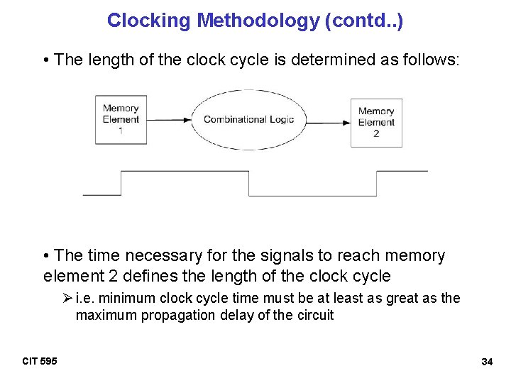 Clocking Methodology (contd. . ) • The length of the clock cycle is determined