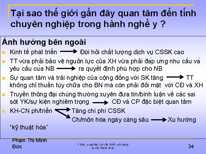 Tại sao thế giới gần đây quan tâm đến ti nh chuyên nghiệp trong