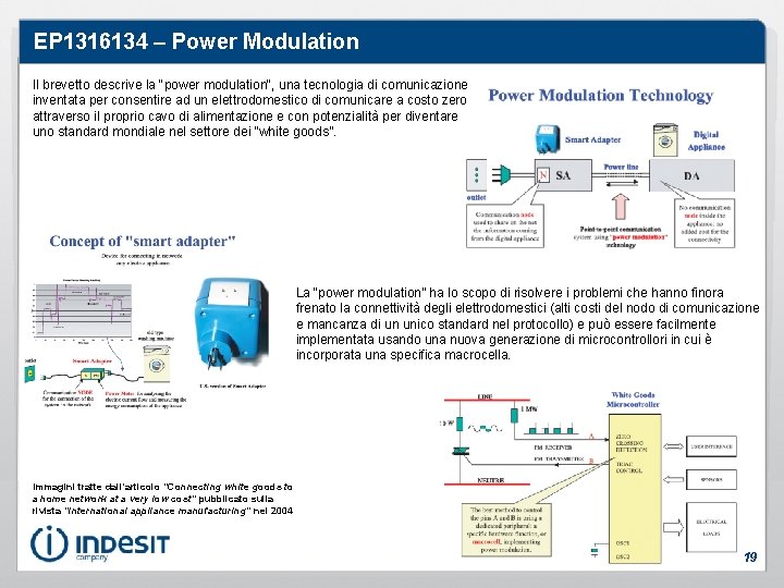 EP 1316134 – Power Modulation Il brevetto descrive la "power modulation", una tecnologia di