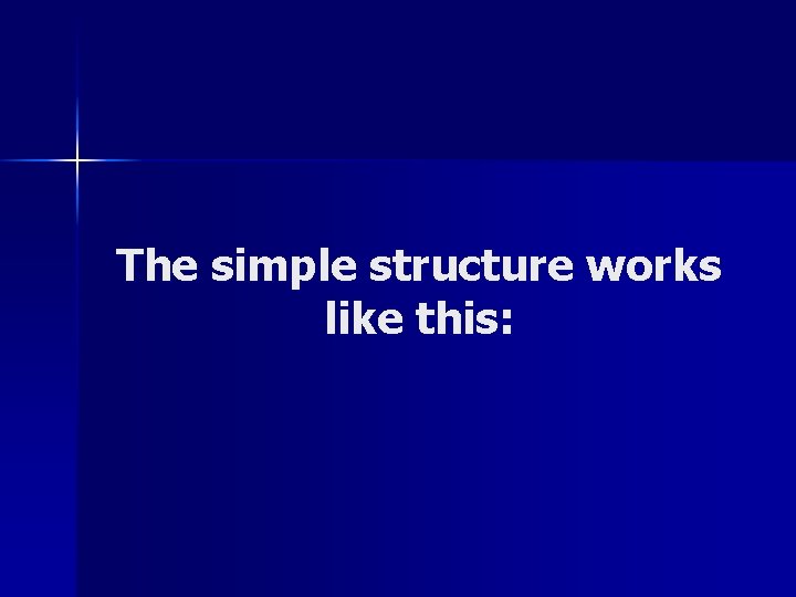 The simple structure works like this: 