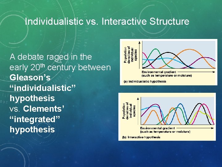 Individualistic vs. Interactive Structure A debate raged in the early 20 th century between