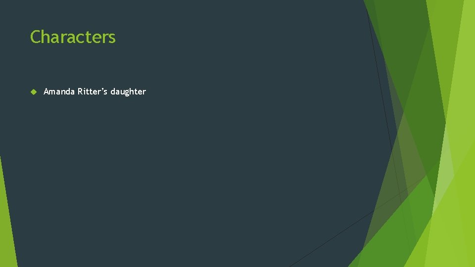 Characters Amanda Ritter’s daughter 