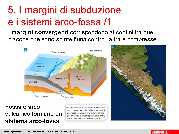 5. I margini di subduzione e i sistemi arco-fossa /1 I margini convergenti corrispondono