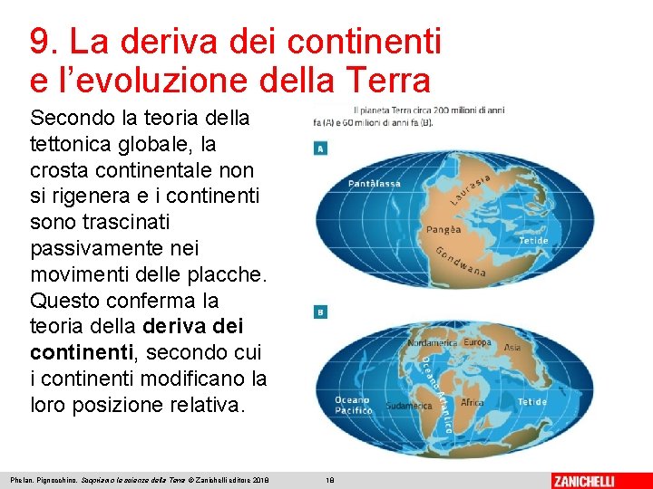 9. La deriva dei continenti e l’evoluzione della Terra Secondo la teoria della tettonica