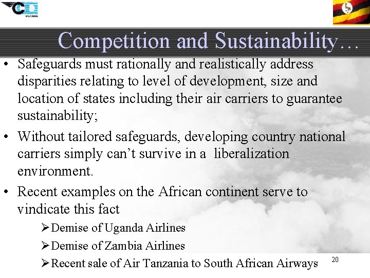 Competition and Sustainability… • Safeguards must rationally and realistically address disparities relating to level