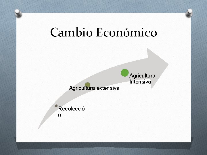 Cambio Económico Agricultura Intensiva Agricultura extensiva Recolecció n 