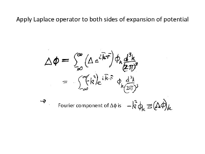 Apply Laplace operator to both sides of expansion of potential Fourier component of Df