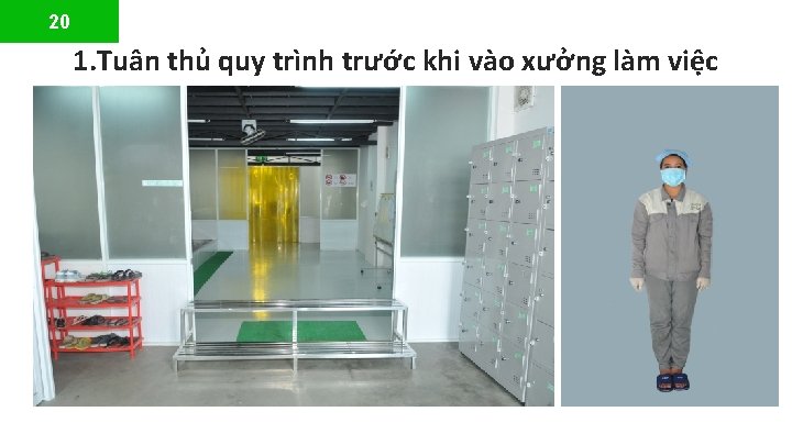 20 1. Tuân thủ quy trình trước khi vào xưởng làm việc 