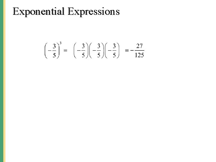 Exponential Expressions 