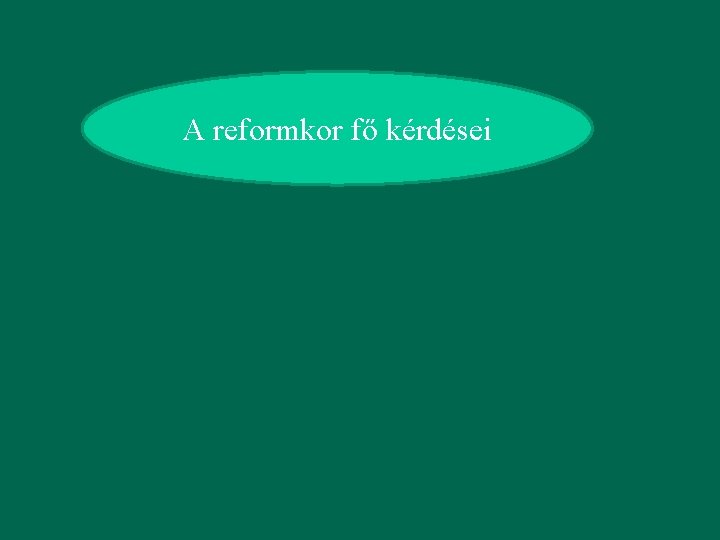 A reformkor fő kérdései 