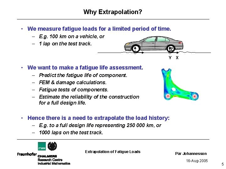 Why Extrapolation? • We measure fatigue loads for a limited period of time. –