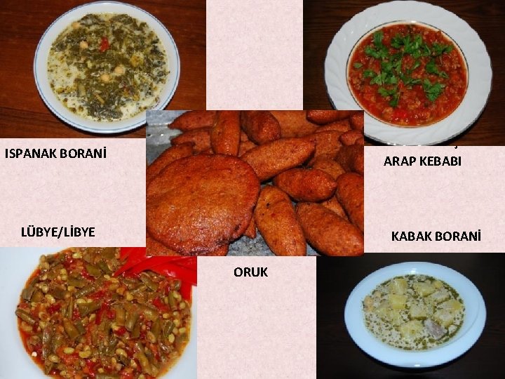 KABAKLI AŞ ARAP KEBABI ISPANAK BORANİ LÜBYE/LİBYE KABAK BORANİ ORUK KABAKLI AŞ ARAP KEBABI ISPANAK BORANİ LÜBYE/LİBYE KABAK BORANİ ORUK